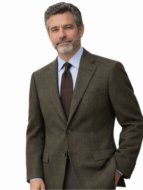 Brioni Nomentano Cashmere Sport Coat 40R Brown Olive Plaid Italy Luxury Designer